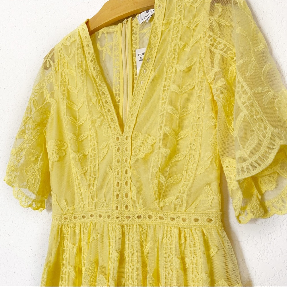 SOCIALITE // NORDSTROM Yellow Lace Dress S - Picture 3 of 6